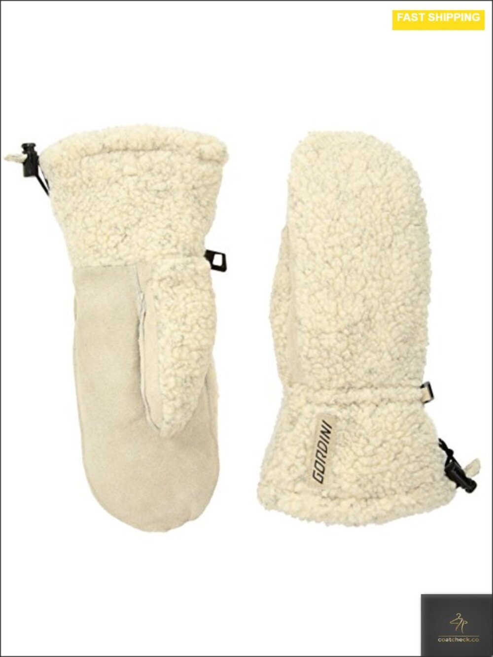 Sherpa Fleece Suede Insulated Winter Mittens Gauntlet Cuff